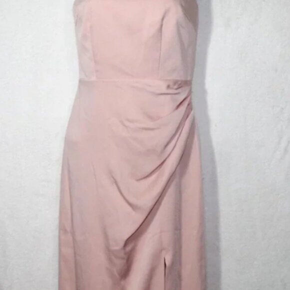 Cushnie x Target womens dress size 0 light pink midi strapless asymmetrical hem - Picture 5 of 12